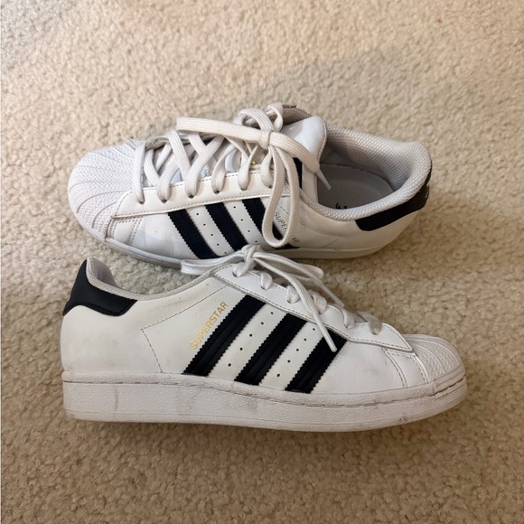Adidas Superstar Shell Toe White Black Size 5 - Picture 1 of 7